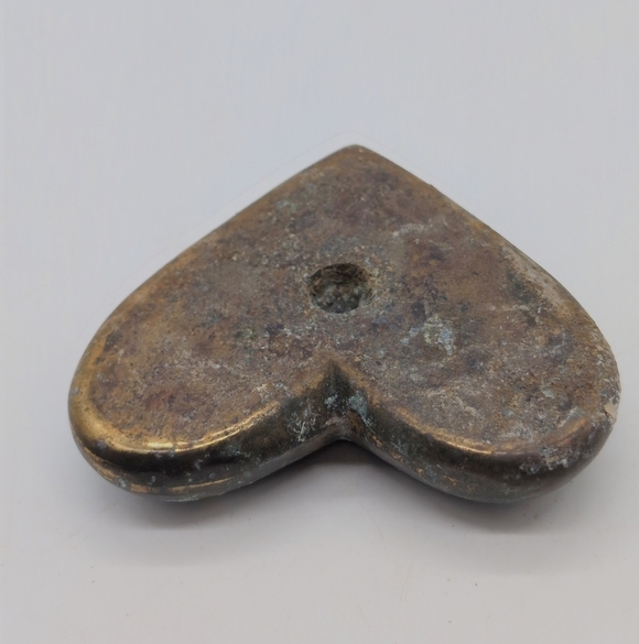 Heart-Shaped Metal Art Piece Heavy Patina - Picture 4 of 6